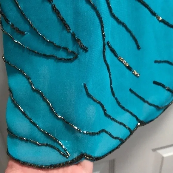 Sanctuary Pretty Blue Fancy Scallop Beaded Dress - Picture 2 of 8